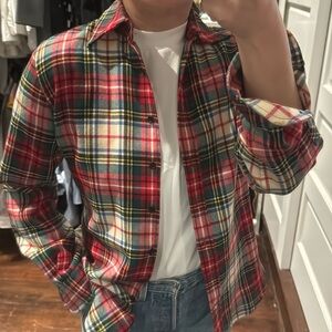 Vintage Façonnable Wool Tartan Shacket XS